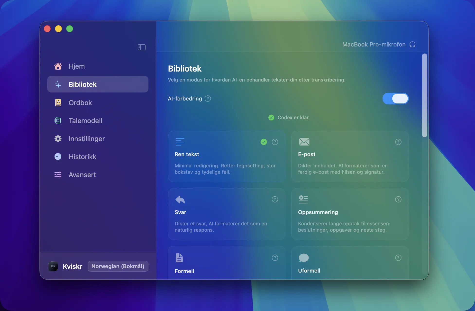 Kviskr AI-moduser for norsk tale-til-tekst